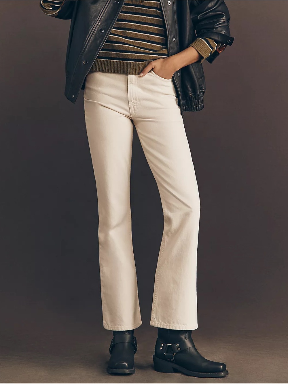 Mother The Scooter Skimp Jeans in Natural Size 28